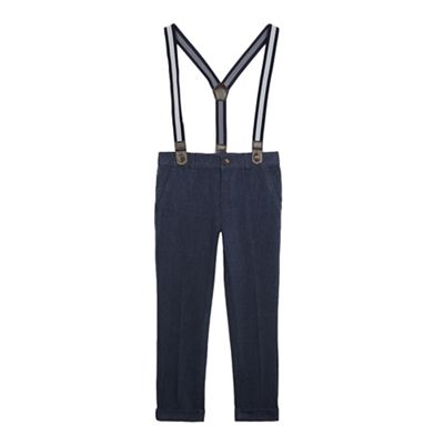 Boy's navy Oxford trousers with braces